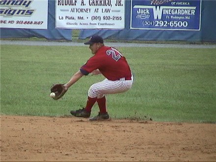 Cody Degroat backhands and makes the throw.